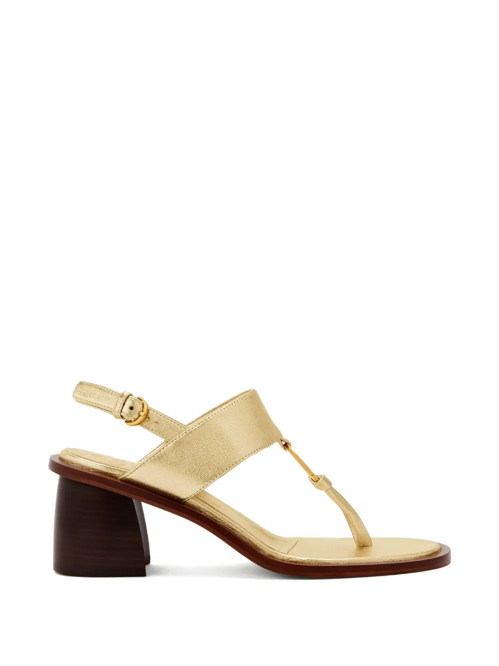 ODISSI Olivia Mid leren sandalen met ringdetail Goud