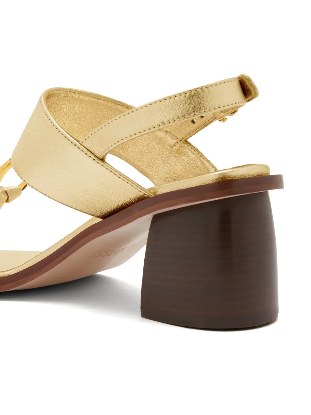 ODISSI Olivia Mid leren sandalen met ringdetail Goud