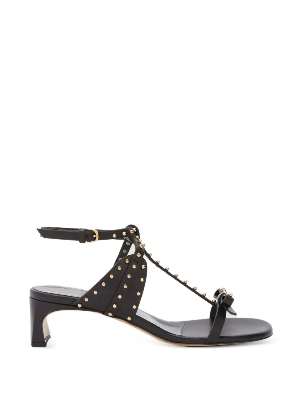 ODISSI Jackie Mid leren sandalen Zwart