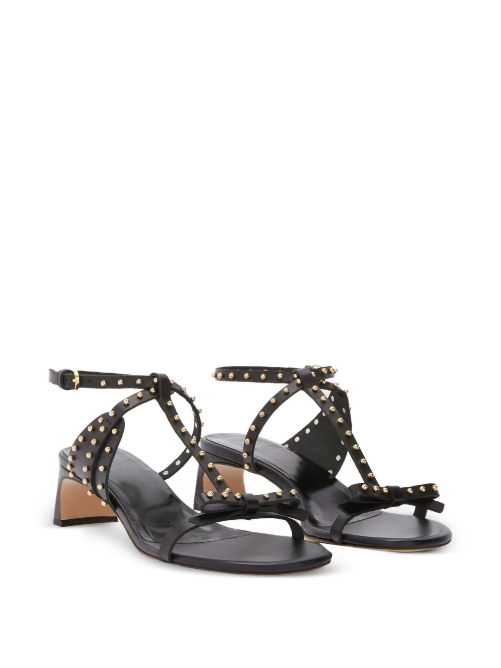 ODISSI Jackie Mid leren sandalen Zwart