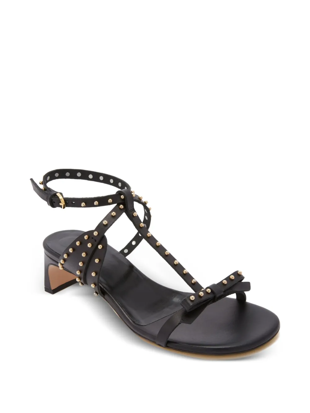 ODISSI Jackie Mid leren sandalen Zwart
