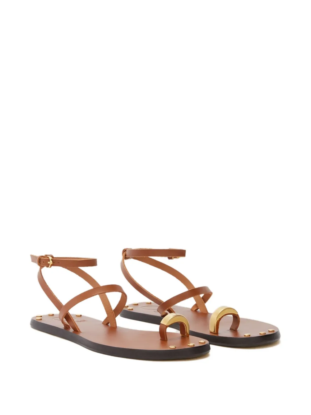 ODISSI Fara leren sandalen Bruin