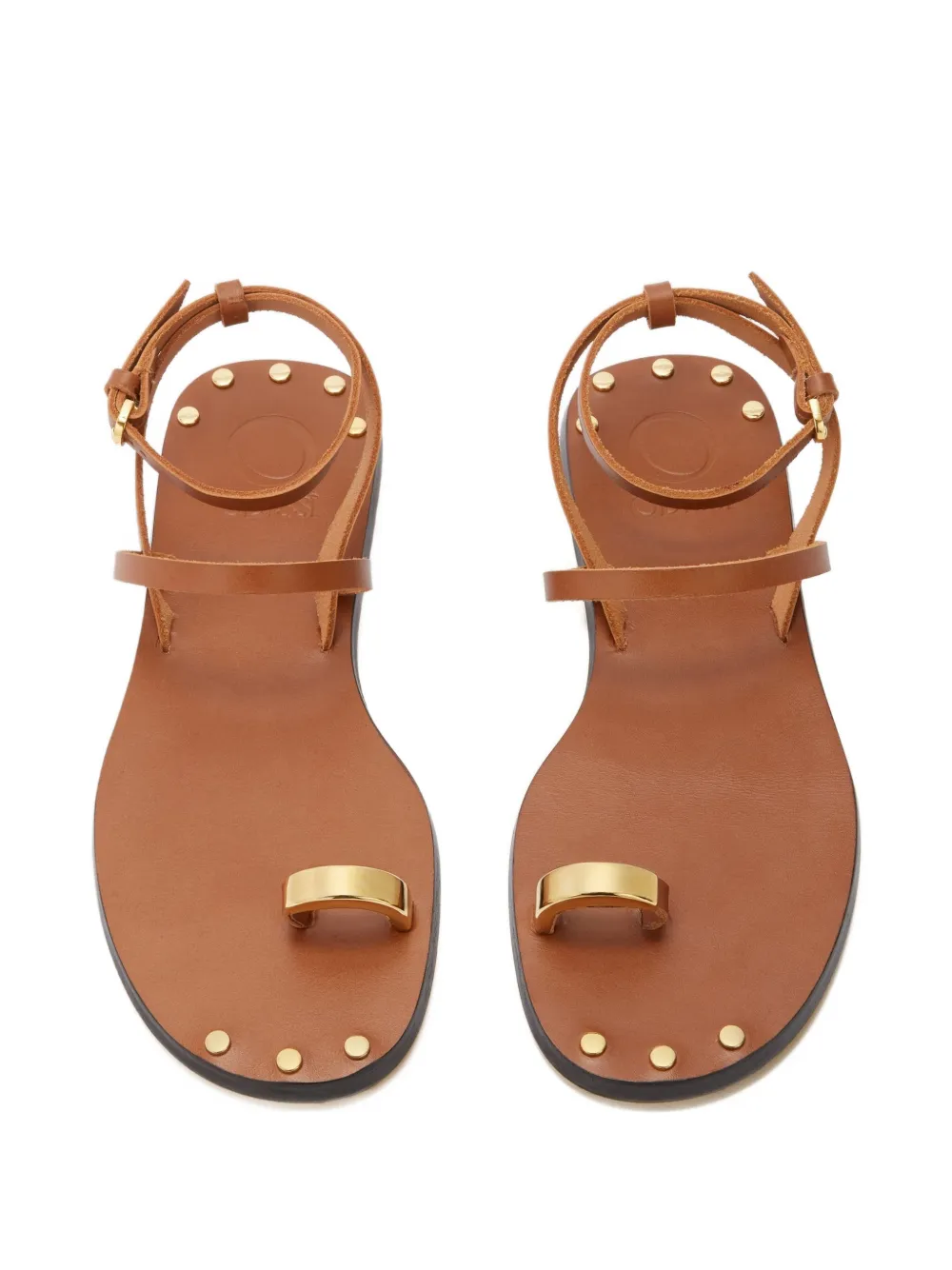 ODISSI Fara leren sandalen Bruin