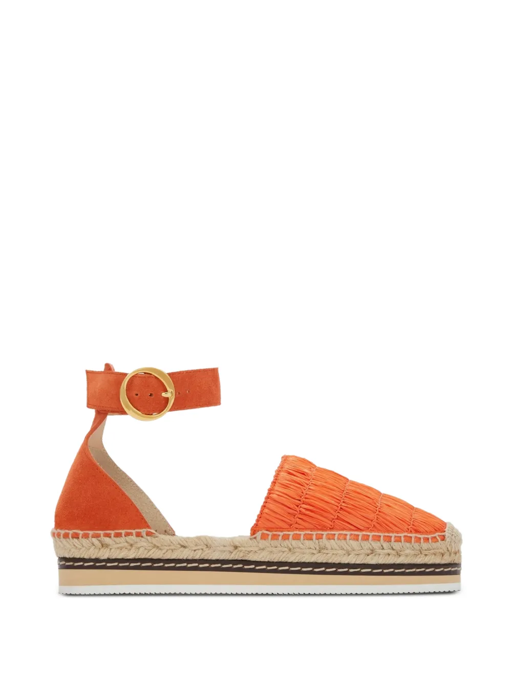 ODISSI Lily espadrilles met ronde neus Oranje