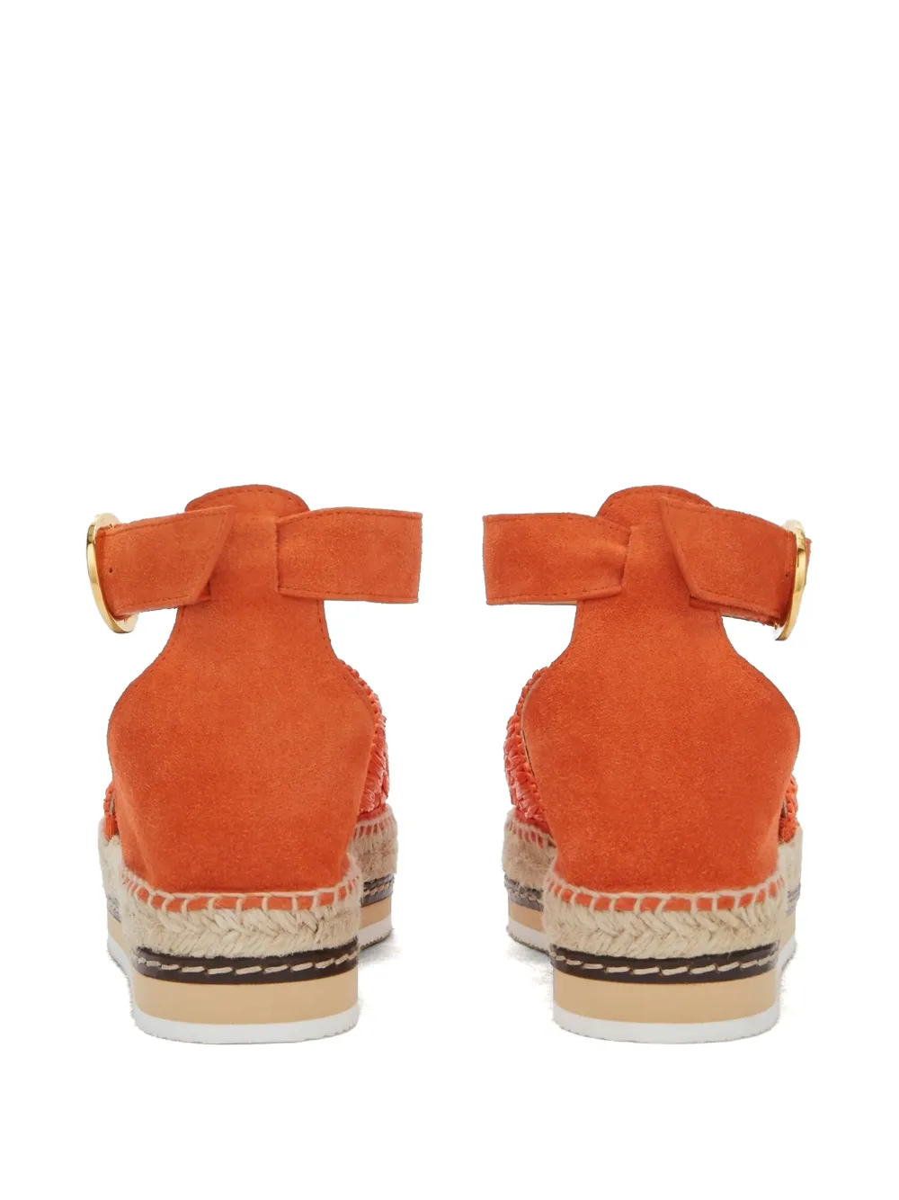 ODISSI Lily espadrilles met ronde neus Oranje