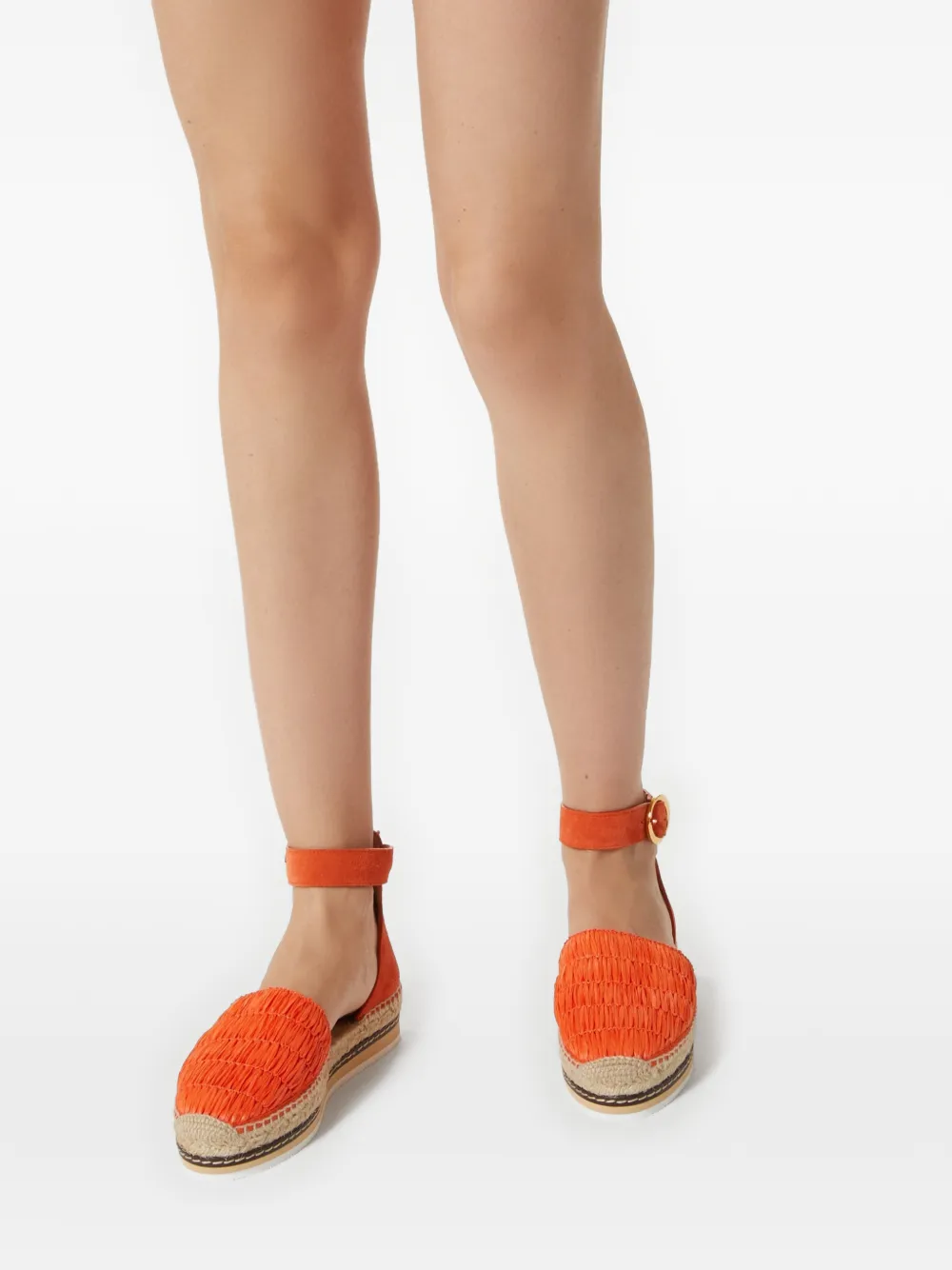 ODISSI Lily espadrilles met ronde neus Oranje