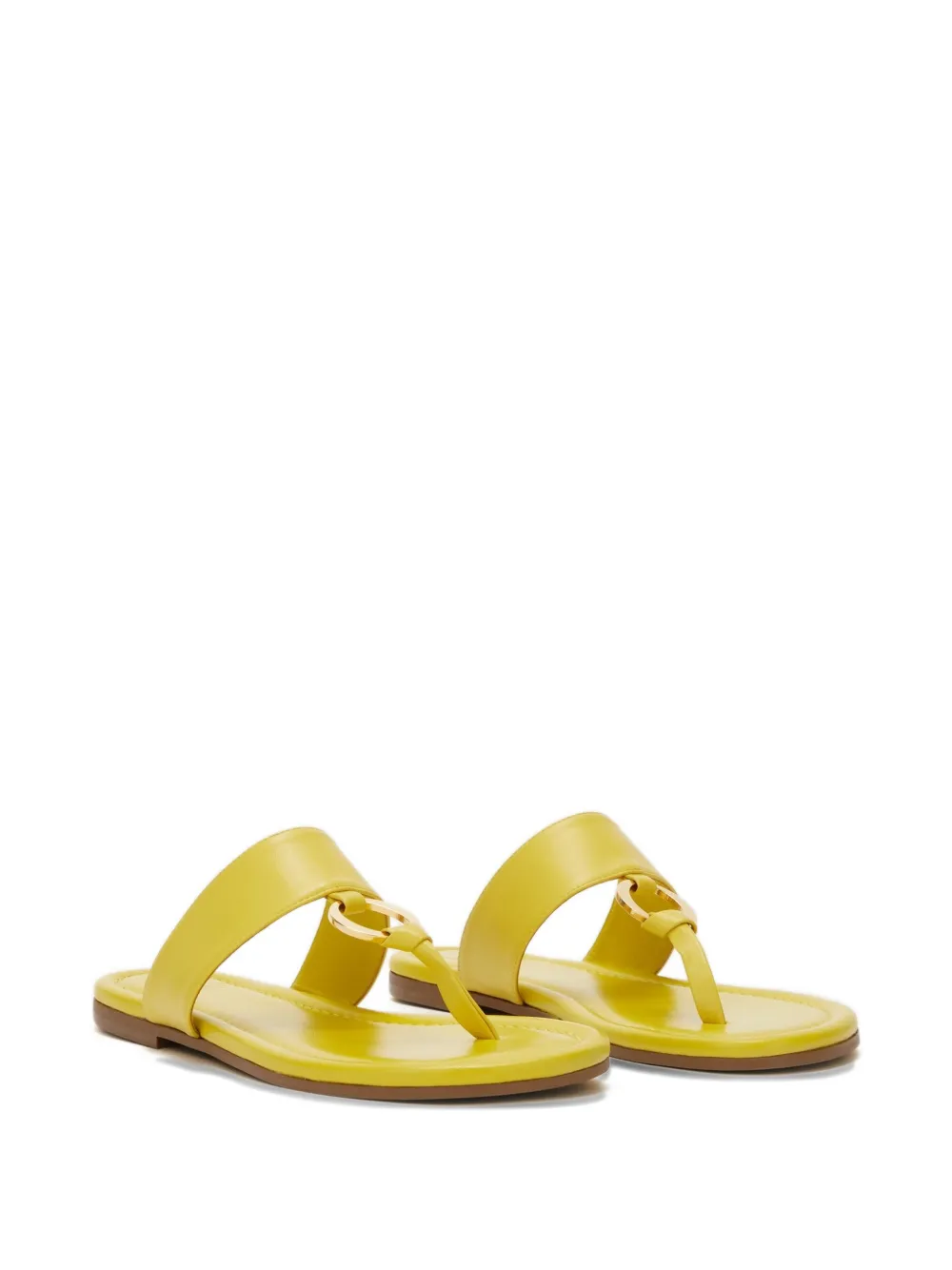 ODISSI Olivia leren sandalen met ringdetail Geel