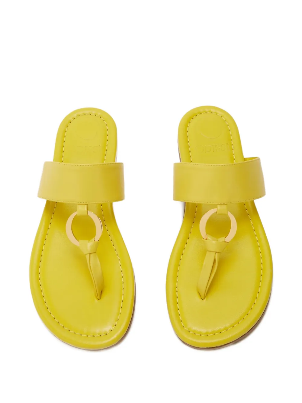 ODISSI Olivia leren sandalen met ringdetail Geel