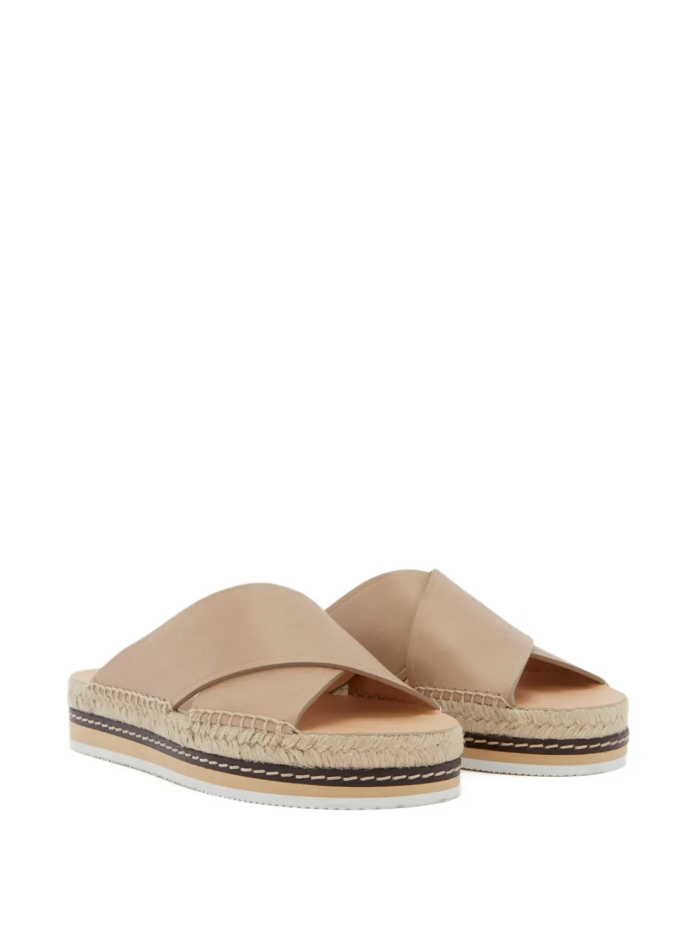 ODISSI Lily espadrilles met gekruist detail Beige