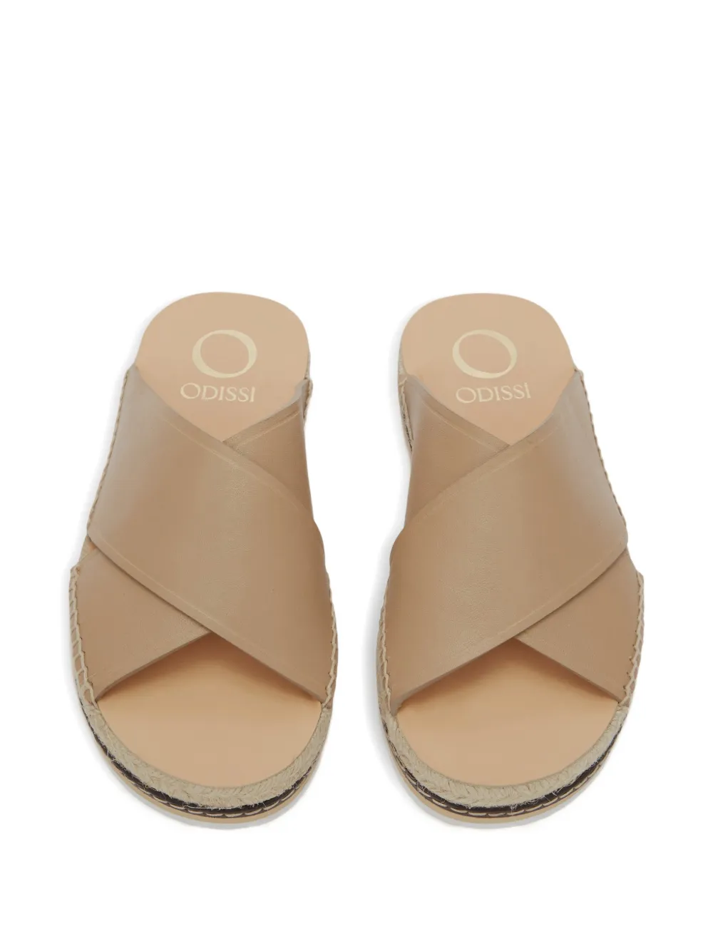 ODISSI Lily espadrilles met gekruist detail Beige