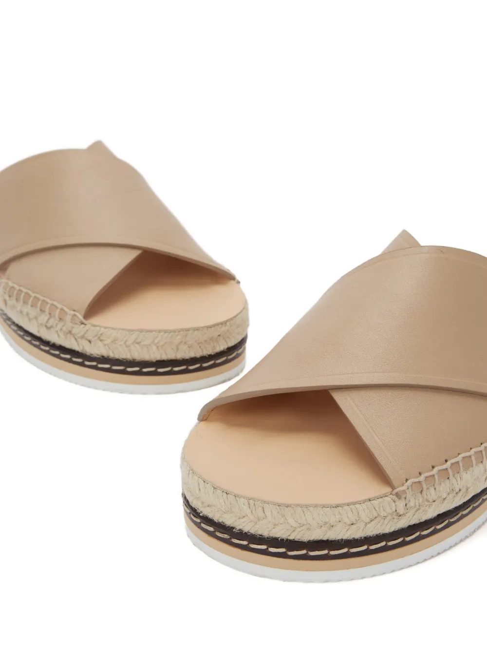 ODISSI Lily espadrilles met gekruist detail Beige