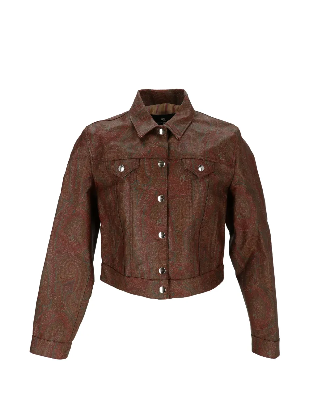 ETRO paisley-print cropped jacket - Marrone