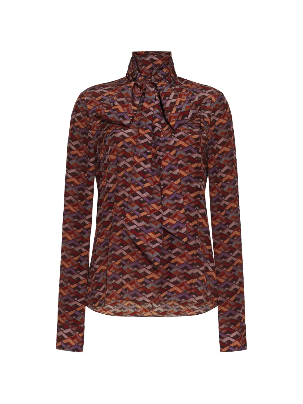 Adam Lippes Blusa con motivo geometrico - Marrone