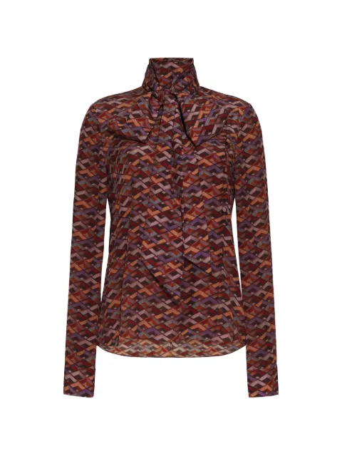 Adam Lippes bow-detail geometric-pattern blouse