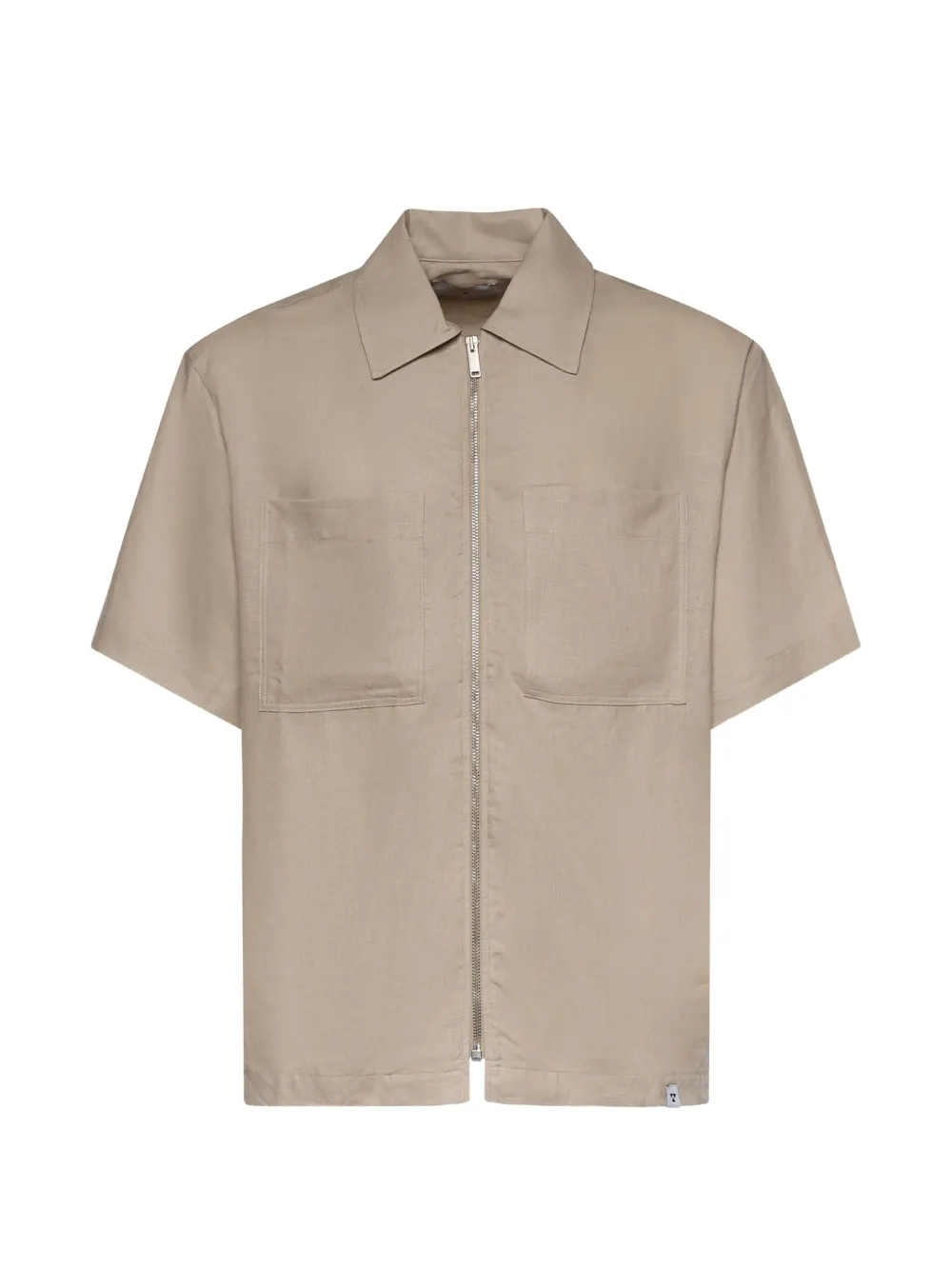 WOC zip-up chest-pocket shirt - Nude