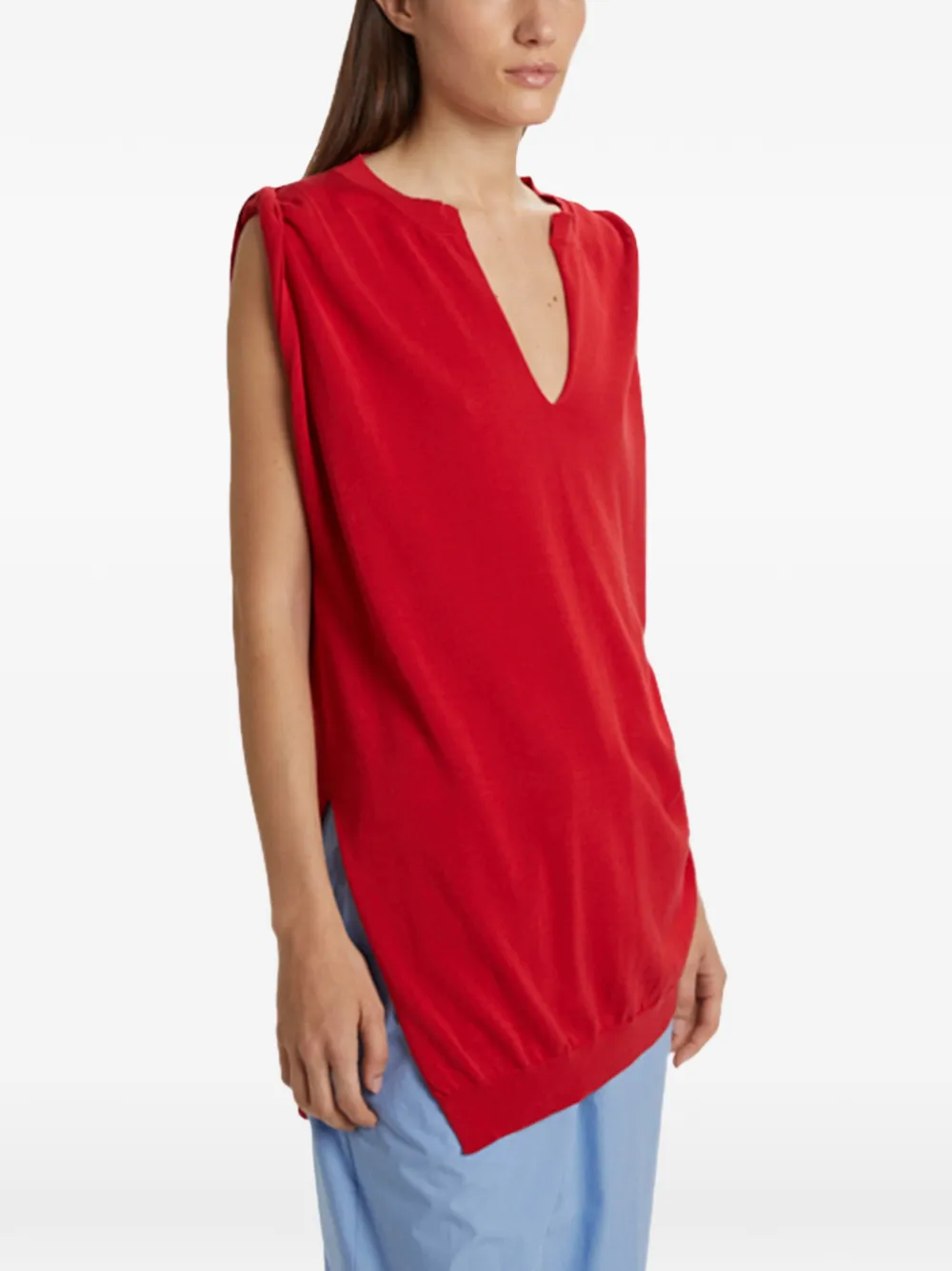 Phisique Du Role v-neck sleeveless top - Rosso