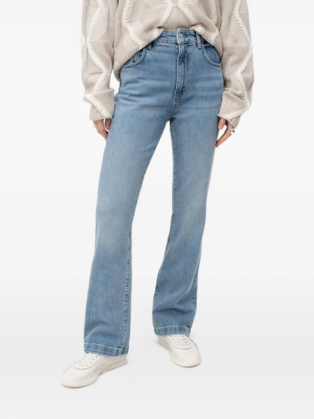 BOSS logo-patch bootcut jeans - Blu