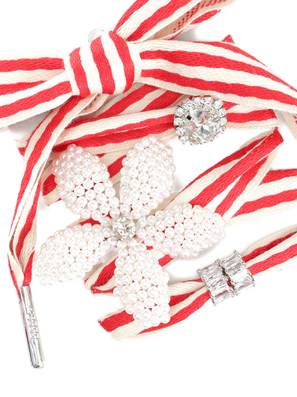 Golden Goose Gestreepte sleutelhanger verfraaid met kralen Rood