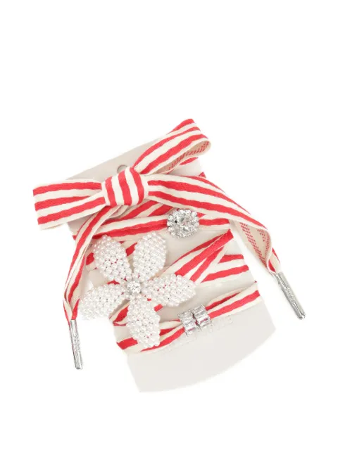 Golden Goose striped beaded-embellishement keyring