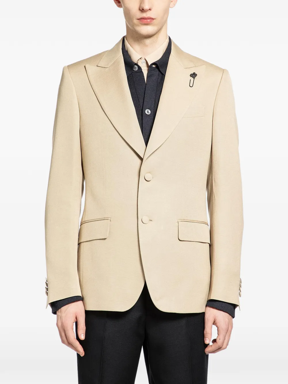 Lardini notched-lapel blazer - Nude