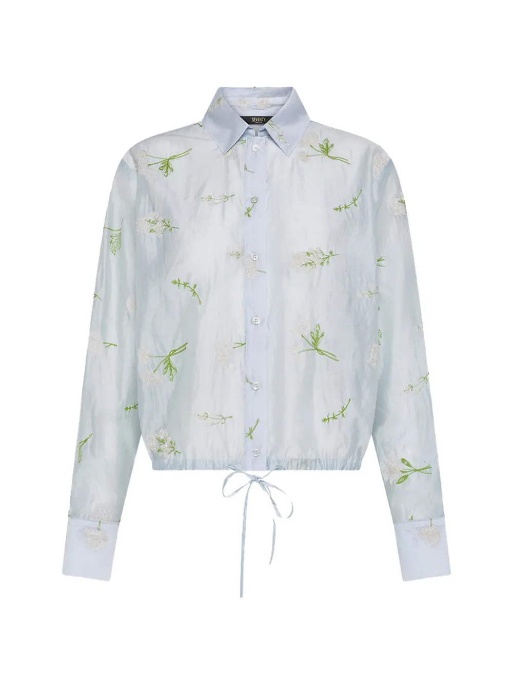 Seventy embroidered long-sleeve shirt - Blu