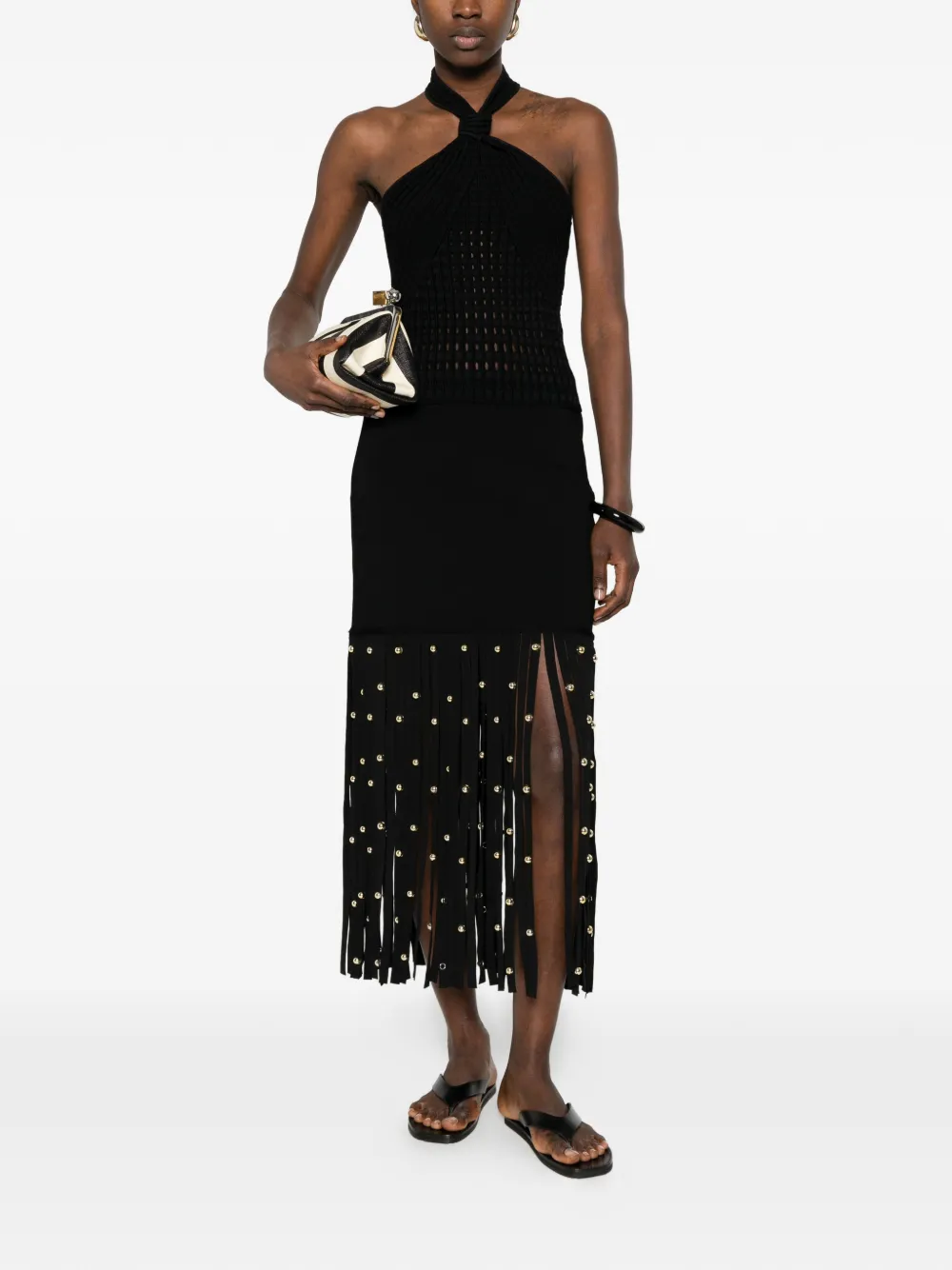  Simkhai Halterneck Textured Top - Black 