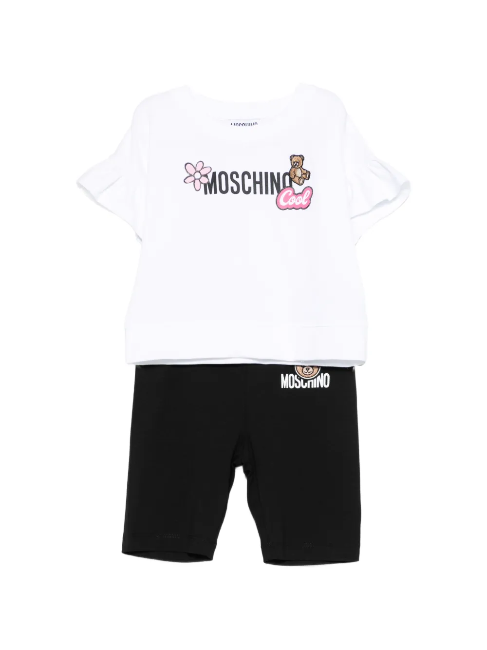Moschino Kids ruffled shorts set (set of two) - Weiß