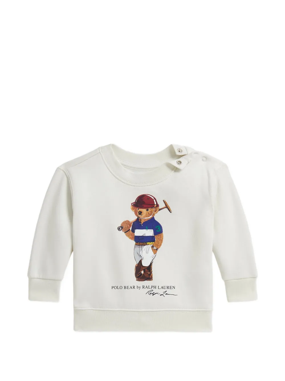 POLO RALPH LAUREN KIDS button print sweatshirt - Bianco