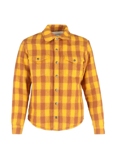 SANDRO press-stud checked shirt