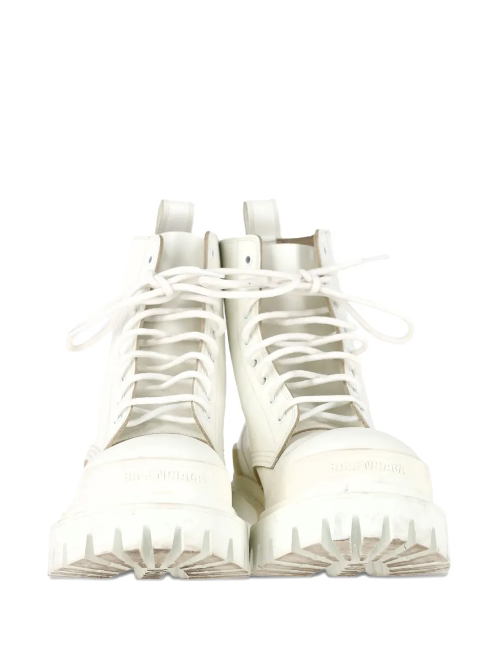 Balenciaga Pre-Owned Strike combat boots - Bianco