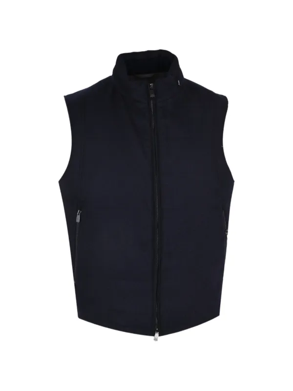 Corneliani Zip Outdoor Waistcoat in Blue