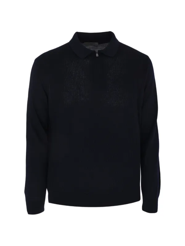 Corneliani Knitted Polo in Blue