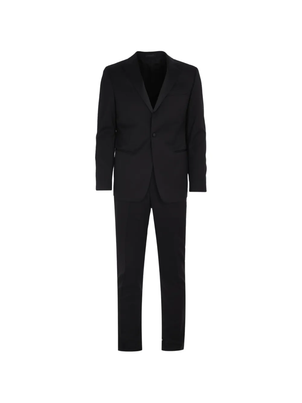 Corneliani Buttoned Wool Suit In Black