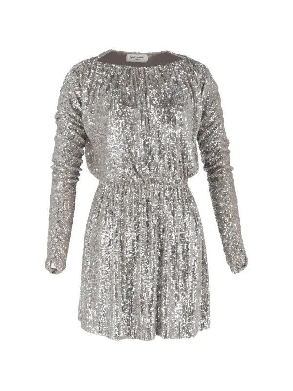 saint laurent glitter mini dress Saint Laurent