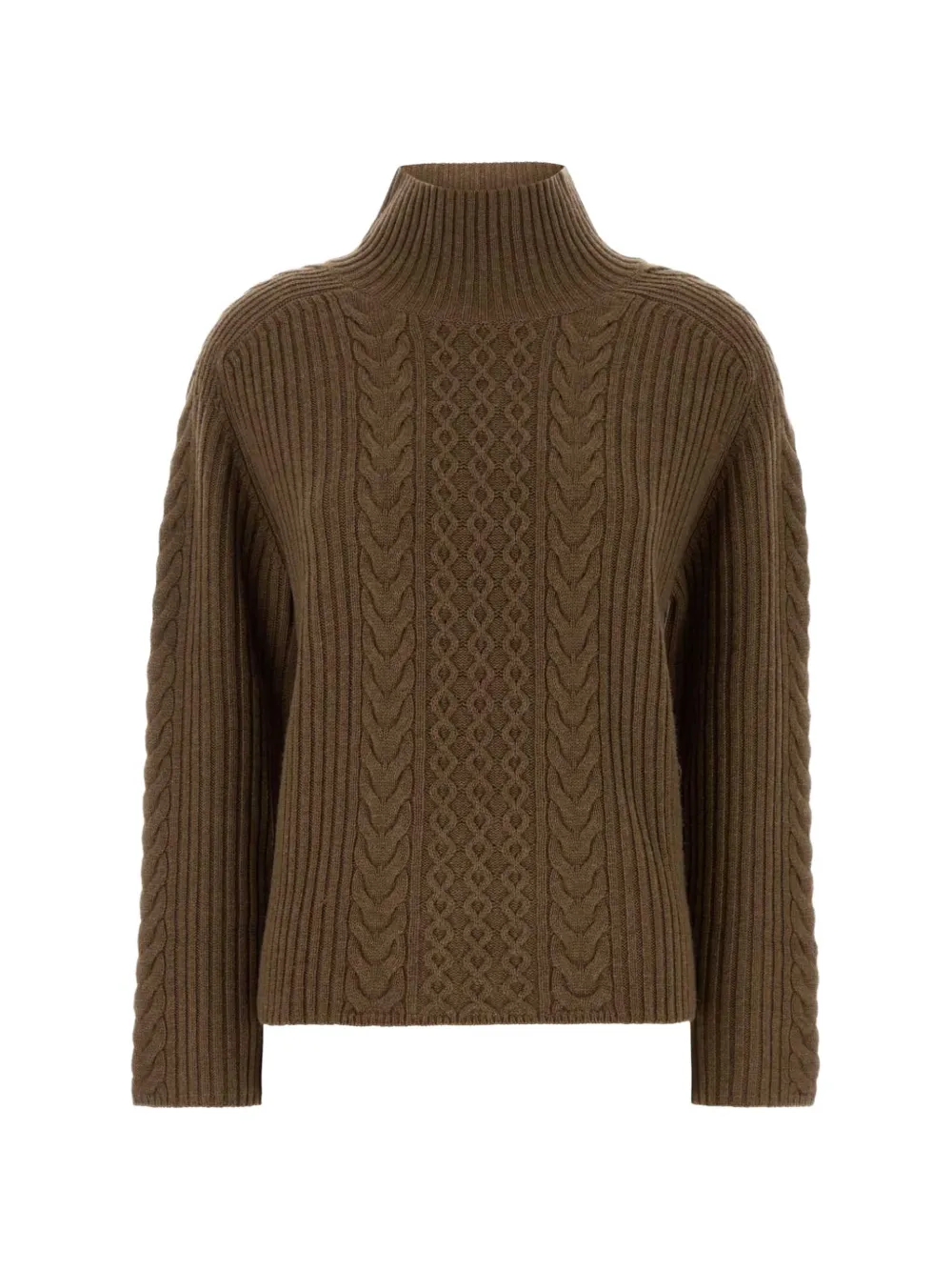 'S Max Mara cable-knit turtleneck sweater - Braun
