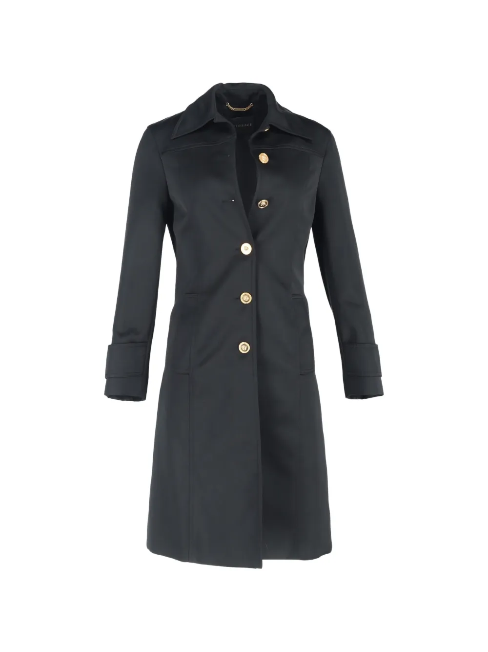 Versace Pre-Owned Versace Coat in Black Polyester - Nero