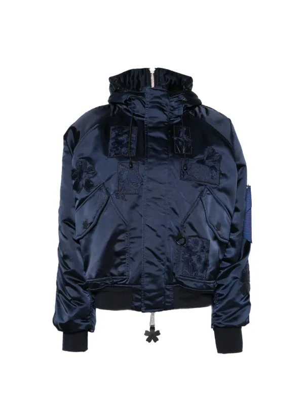 Cecilie Bahnsen Floral Appliqué Jacket in Blue