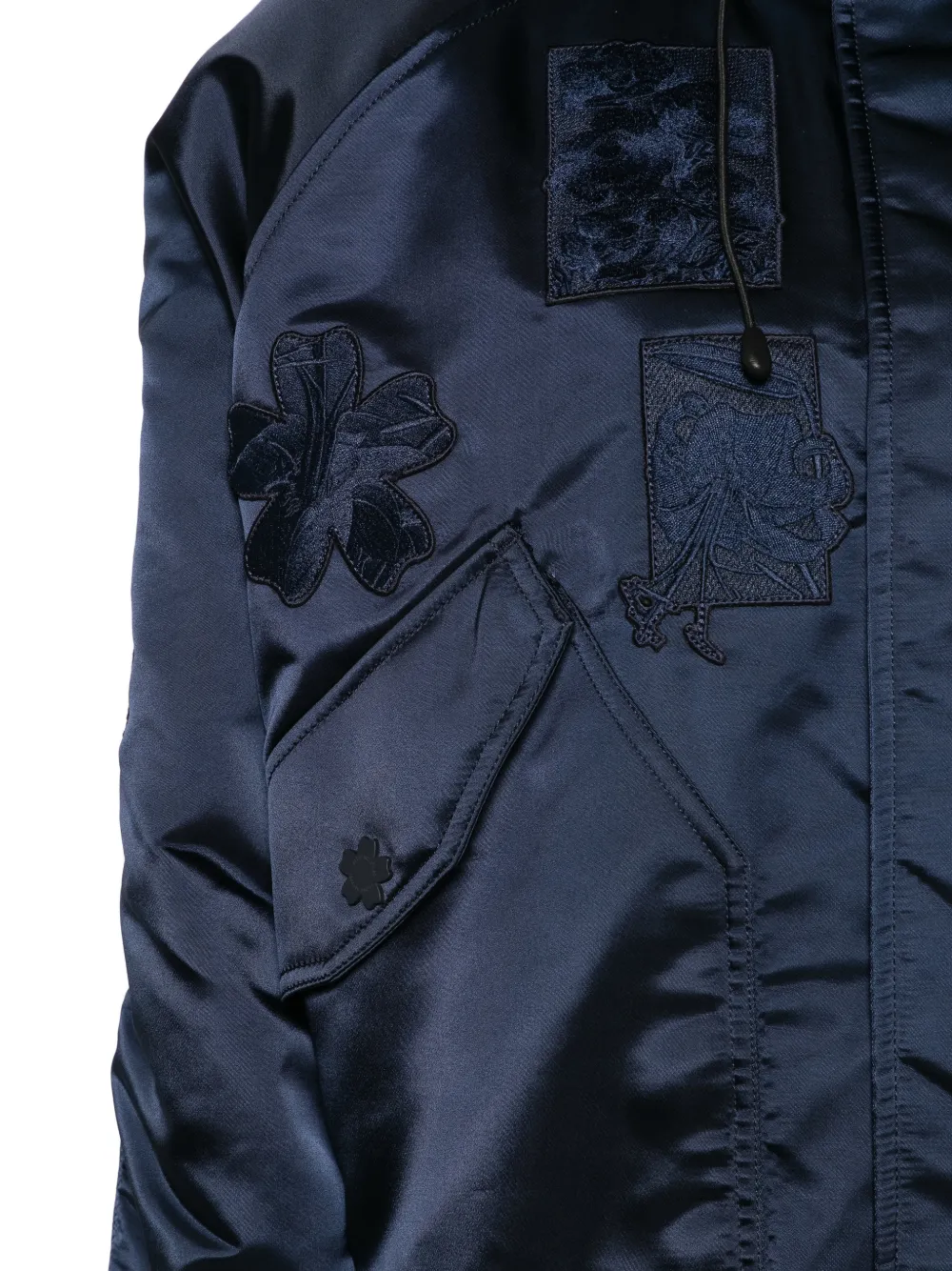 Cecilie Bahnsen Floral Appliqué Jacket - Blue 