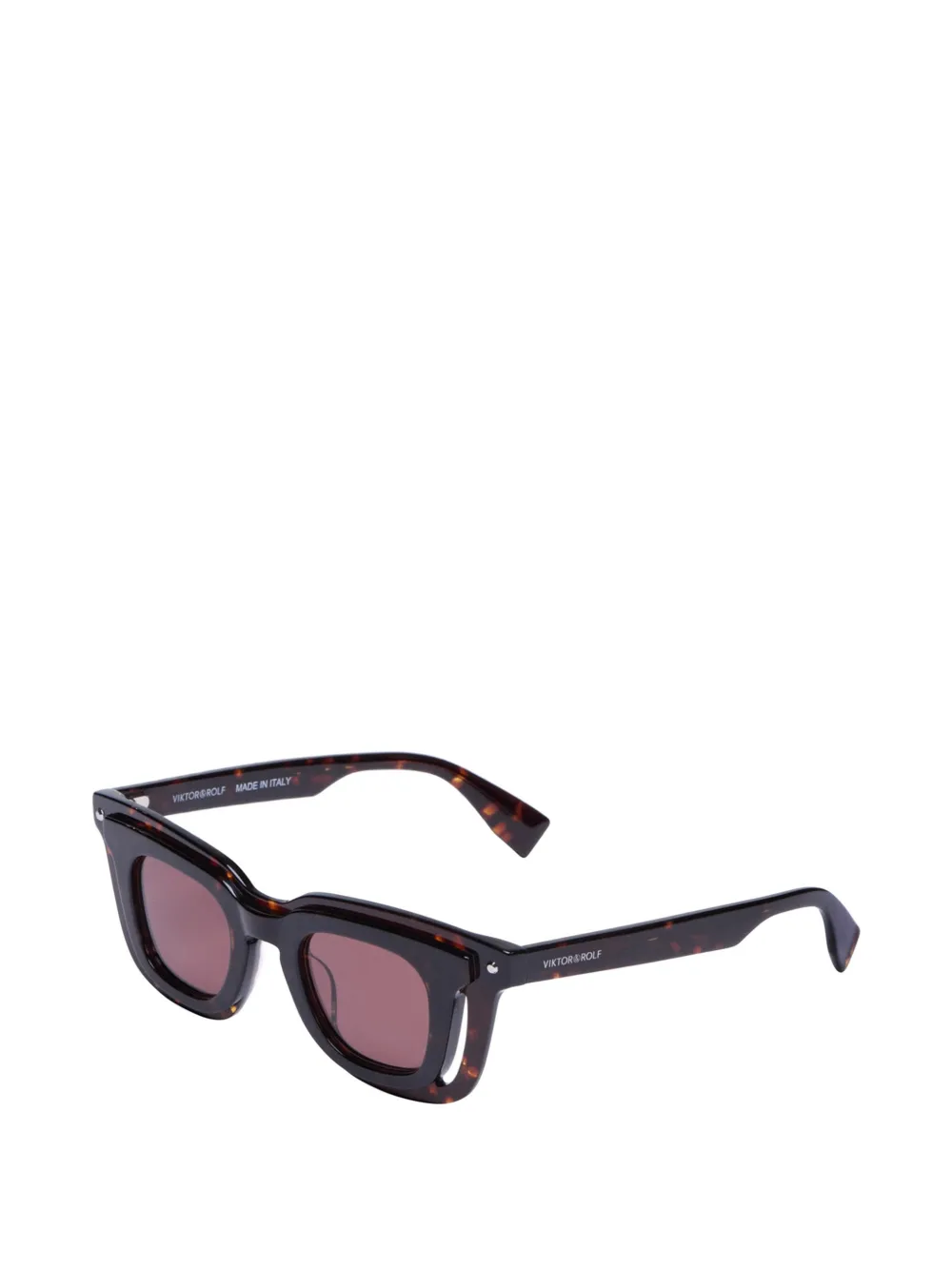  Viktor & Rolf Layered Rectangle-frame Sunglasses - Brown 