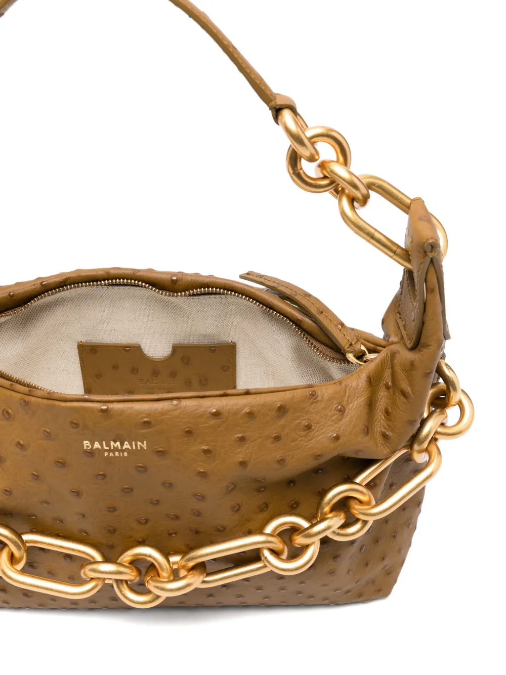 Balmain Medium Sync leren schoudertas Bruin