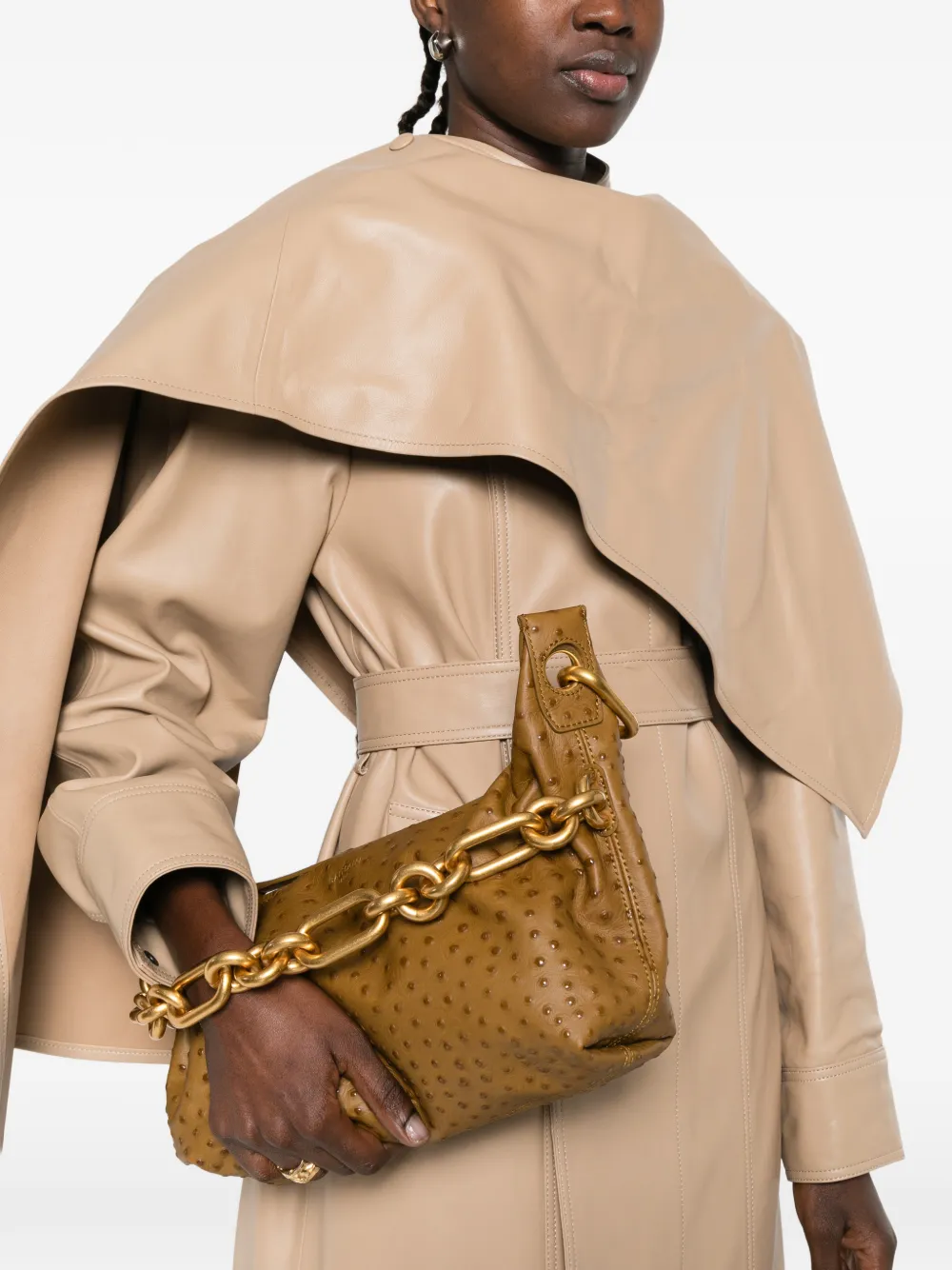 Balmain Medium Sync leren schoudertas Bruin