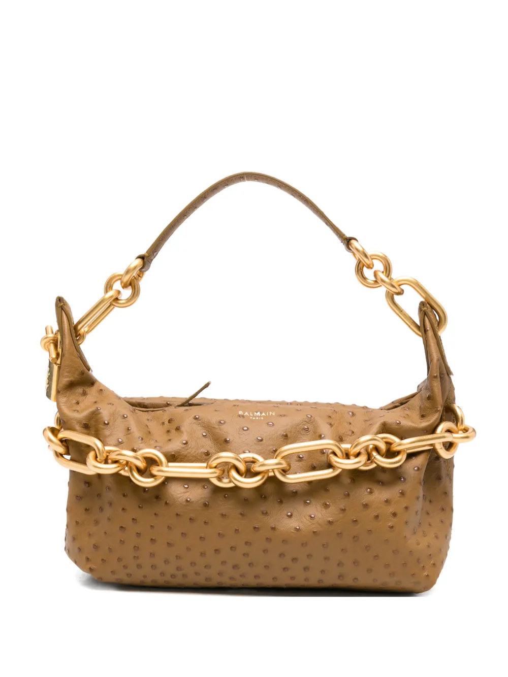 Balmain chain-strap leather shoulder bag - Marrone