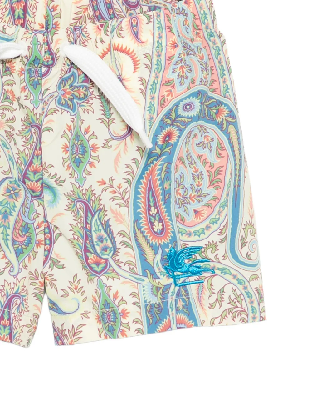 ETRO KIDS Zwembroek met geborduurd paisley Beige