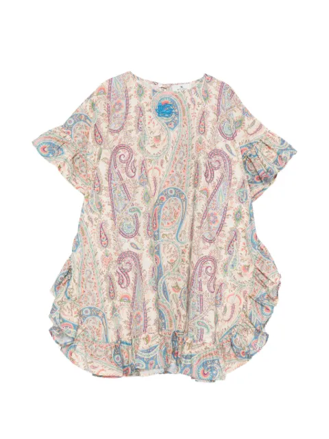 ETRO KIDS ruffled paisley dress