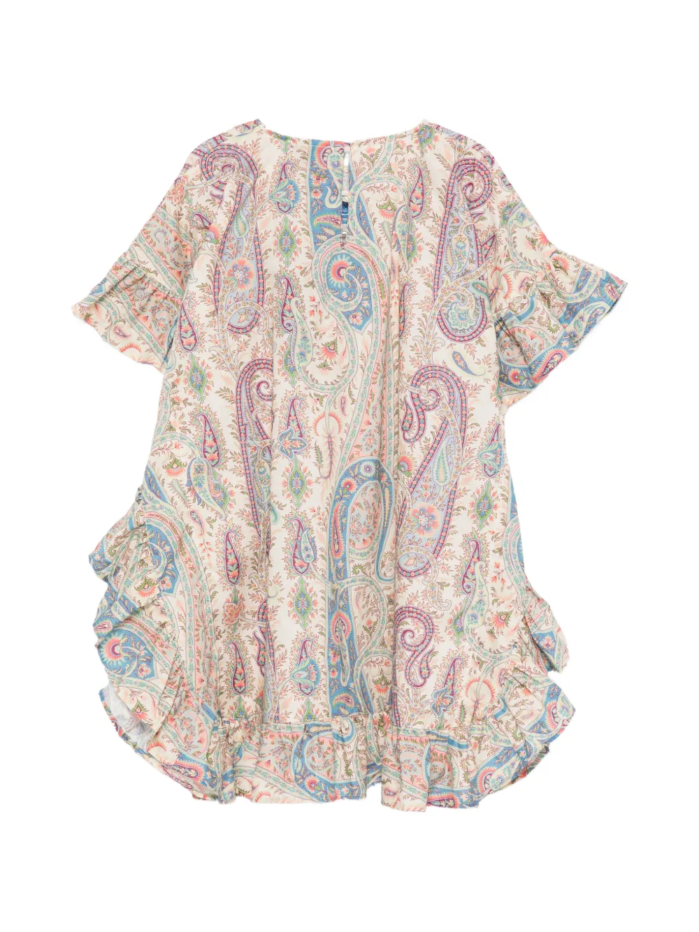 ETRO KIDS Jurk met ruches en paisley-print Beige