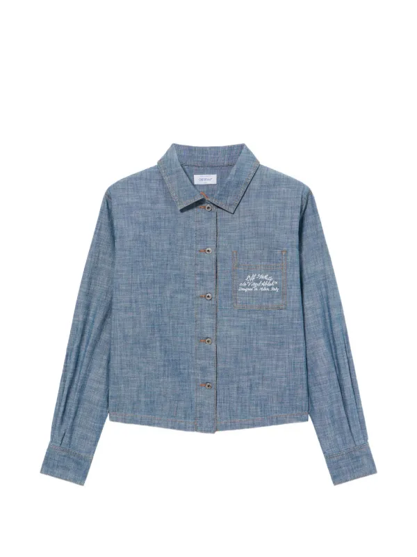 Off-White Chambray Denim Shirt in Blue