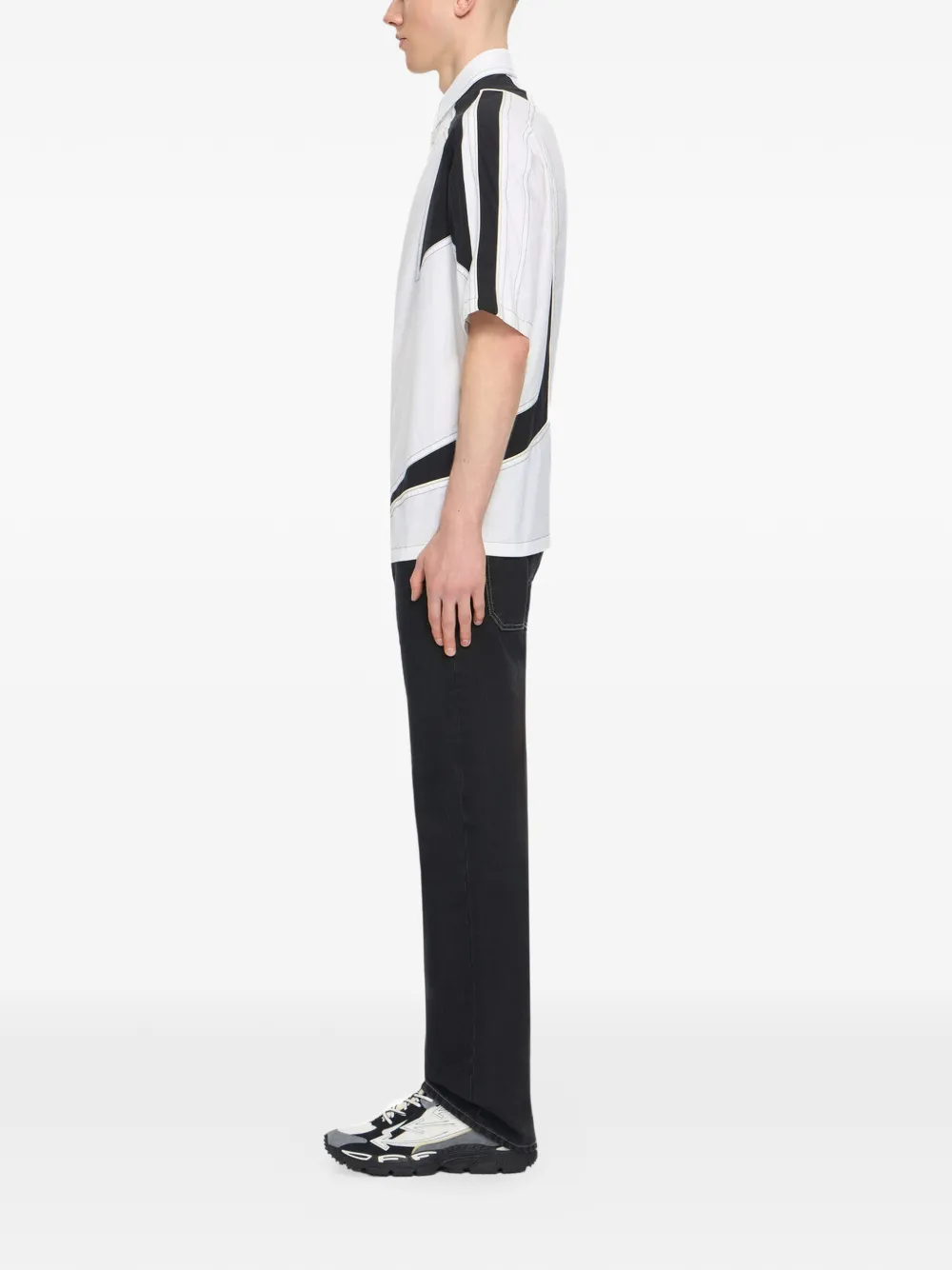  Off-white Camisa Con Panel En Contraste - Blanco 