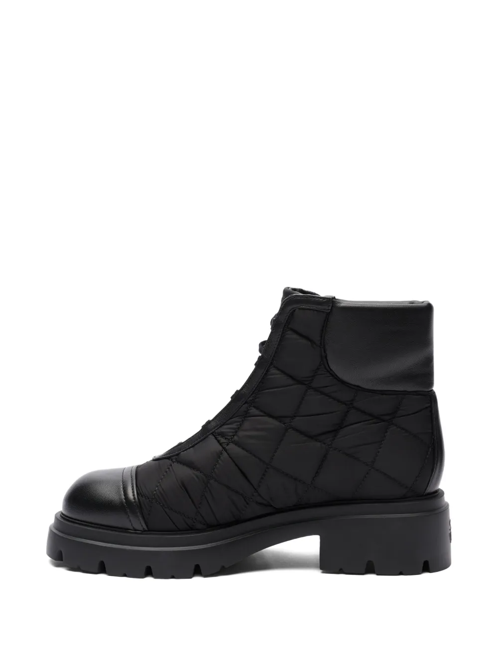 Stuart Weitzman quilted lace-up boots Zwart