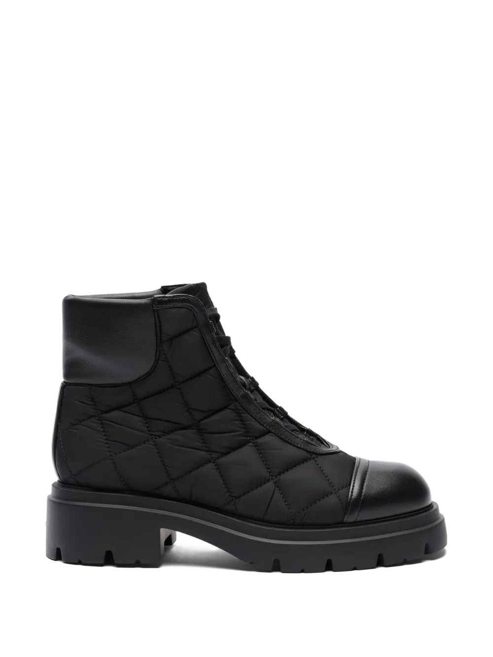 Stuart Weitzman quilted lace-up boots Zwart