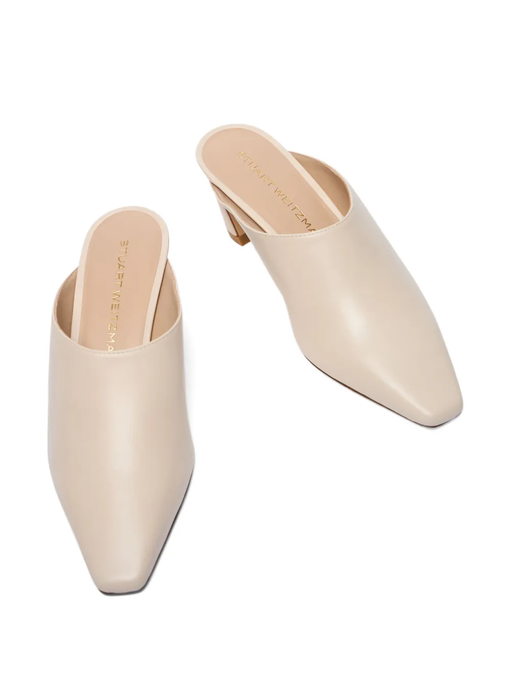 Stuart Weitzman Stasso square-toe mules Beige